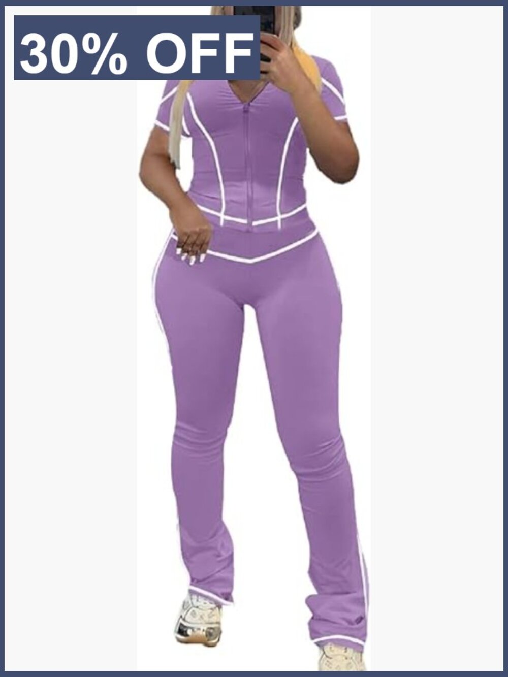 2 Piece Workout Set Zip Up Jacket Joggers Tracksuit Matching Sweat Suit